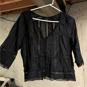 Gina Tricot black button up blouse